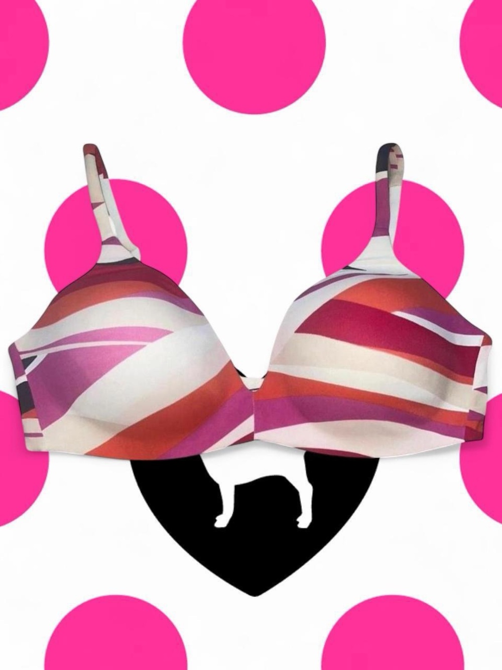 Y2K Abstract Striped Bra • BODY BY VICTORIA SECRET IPEX • SIZE - 38C • Vintage